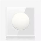 86mm Round LED Tempered Glass Switch Panel, White Round Glass, Style:One Open Multiple Control - 1
