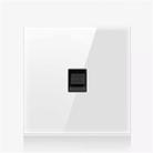 86mm Round LED Tempered Glass Switch Panel, White Round Glass, Style:Telephone Socket - 1
