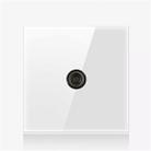 86mm Round LED Tempered Glass Switch Panel, White Round Glass, Style:TV Socket - 1