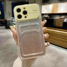 For iPhone 11 Pro Large Window Gradient Glitter Phone Case with Card Slot(Yellow) - 1