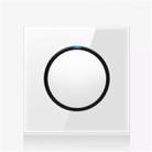 86mm Round LED Tempered Glass Switch Panel, White Round Glass, Style:One Billing Control - 1