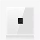 86mm Round LED Tempered Glass Switch Panel, White Round Glass, Style:Computer Socket - 1