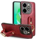 For Infinix Smart 8 Plus / Smart 8 Pro Wristband Leather Back Phone Case(Red) - 1