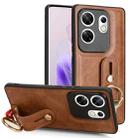 For Infinix Zero 30 4G Wristband Leather Back Phone Case(Brown) - 1