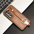 For Infinix Hot 50 5G Wristband Leather Back Phone Case(Brown) - 2