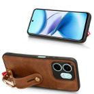 For Infinix HOT 50i X6531 Wristband Leather Back Phone Case(Brown) - 3