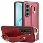 For Infinix Hot 50 Pro 4G X6881 Wristband Leather Back Phone Case(Red) - 1