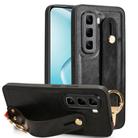 For Infinix Hot 50 Pro+ 4G X6880 Wristband Leather Back Phone Case(Black) - 1