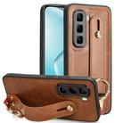 For Infinix Hot 50 Pro+ 4G X6880 Wristband Leather Back Phone Case(Brown) - 1