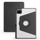 For Xiaomi Pad 6 Pro / Pad 6 Acrylic 360 Degree Rotation Holder Tablet Leather Case(Black) - 1