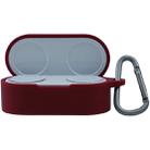 For Microsoft Surface Earbuds Anti-fall Silicone Earphone Protective Case with Hook(Wine Red) - 1