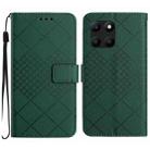 For Honor X6a Rhombic Grid Texture Leather Phone Case(Green) - 1