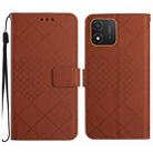 For Honor X5 4G Rhombic Grid Texture Leather Phone Case(Brown) - 1