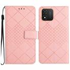 For Honor X5 4G Rhombic Grid Texture Leather Phone Case(Pink) - 1