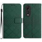 For Honor 90 Rhombic Grid Texture Leather Phone Case(Green) - 1