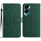 For Honor 90 Lite Rhombic Grid Texture Leather Phone Case(Green) - 1