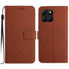 For Honor X8b Rhombic Grid Texture Leather Phone Case(Brown) - 1