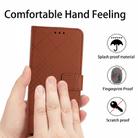 For Honor X8b Rhombic Grid Texture Leather Phone Case(Brown) - 3