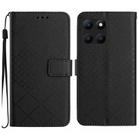 For Honor X8b Rhombic Grid Texture Leather Phone Case(Black) - 1