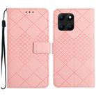 For Honor X8b Rhombic Grid Texture Leather Phone Case(Pink) - 1