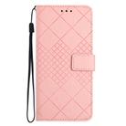 For Honor X8b Rhombic Grid Texture Leather Phone Case(Pink) - 2