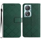 For Honor 90 Smart Rhombic Grid Texture Leather Phone Case(Green) - 1