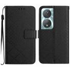 For Honor 90 Smart Rhombic Grid Texture Leather Phone Case(Black) - 1