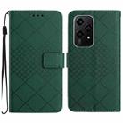 For Honor 200 Lite Global Rhombic Grid Texture Leather Phone Case(Green) - 1