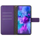 For Honor 200 Pro 5G Global Rhombic Grid Texture Leather Phone Case(Purple) - 3