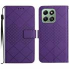 For Honor X6b Rhombic Grid Texture Leather Phone Case(Purple) - 1