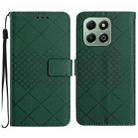 For Honor X6b Rhombic Grid Texture Leather Phone Case(Green) - 1