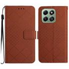 For Honor X6b Rhombic Grid Texture Leather Phone Case(Brown) - 1