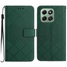 For Honor 200 Smart Global Rhombic Grid Texture Leather Phone Case(Green) - 1