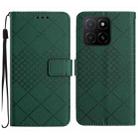 For Honor X5b 4G / X5b Plus 4G Rhombic Grid Texture Leather Phone Case(Green) - 1