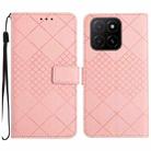 For Honor X5b 4G / X5b Plus 4G Rhombic Grid Texture Leather Phone Case(Pink) - 1