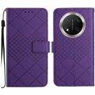 For Honor X9c Rhombic Grid Texture Leather Phone Case(Purple) - 1