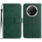 For Honor X9c Rhombic Grid Texture Leather Phone Case(Green) - 1