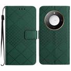 For Honor X9c Smart Rhombic Grid Texture Leather Phone Case(Green) - 1