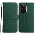 For Honor 400 Pro Global 160.8mm Rhombic Grid Texture Leather Phone Case(Green) - 1