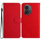 For Honor 400 Global 156.5mm Rhombic Grid Texture Leather Phone Case(Red) - 1