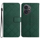For Honor 400 Global 156.5mm Rhombic Grid Texture Leather Phone Case(Green) - 1