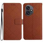 For Honor 400 Global 156.5mm Rhombic Grid Texture Leather Phone Case(Brown) - 1