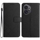 For Honor 400 Global 156.5mm Rhombic Grid Texture Leather Phone Case(Black) - 1