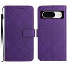 For Google Pixel 8 Rhombic Grid Texture Leather Phone Case(Purple) - 1