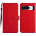 For Google Pixel 8 Rhombic Grid Texture Leather Phone Case(Red) - 1
