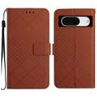 For Google Pixel 8 Rhombic Grid Texture Leather Phone Case(Brown) - 1