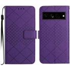 For Google Pixel 7 Pro Rhombic Grid Texture Leather Phone Case(Purple) - 1