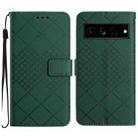 For Google Pixel 7 Pro Rhombic Grid Texture Leather Phone Case(Green) - 1