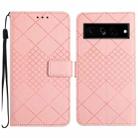 For Google Pixel 7 Pro Rhombic Grid Texture Leather Phone Case(Pink) - 1
