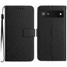 For Google Pixel 6a Rhombic Grid Texture Leather Phone Case(Black) - 1